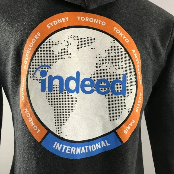 Int'l Indeed fleece full zipper hoodie front pouch unisex - Picture 2 of 8